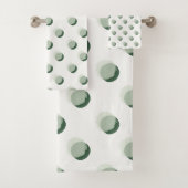 Playful Polka Dots Green Badhandtuch Set (Insitu)