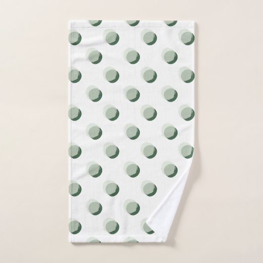 Playful Polka Dots Green Badhandtuch Set (Handtuch)