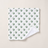 Playful Polka Dots Green Badhandtuch Set (Waschlappen)