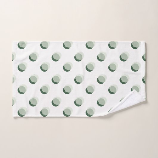 Playful Polka Dots Green Badhandtuch Set (Handtuch)
