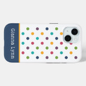 Playful Polka Dots Monogram Case-Mate iPhone Hülle (Rückseite (Horizontal))