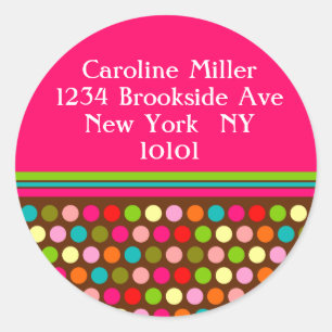 Playful Polka Dots Runder Aufkleber