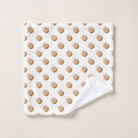 Playful Polka Dots Warm neutral Badhandtuch Set (Waschlappen)