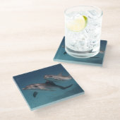 Playful Pose Glasuntersetzer (Schrägansicht)