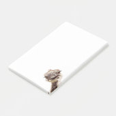 Playful Post it Notes with Happy Ostrich - Lächeln Post-it Klebezettel (angewinkelt)