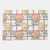 Playful pumpkin and plaid geschirrtuch (Horizontal)