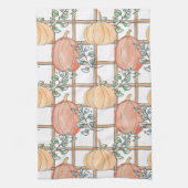 Playful pumpkin and plaid geschirrtuch (Vertikal)
