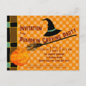 Playful Pumpkin Orange Retro Jack-o''Lantern Kids" Postkarte (Vorderseite)