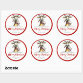 Playful quirky reindeer bright Christmas sticker (Blatt)