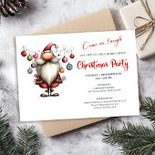 Playful Quirky Santa Watercolor Christmas Party Einladung