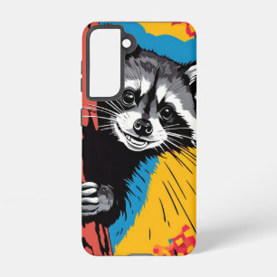 Playful Raccoon: Lebhafter Pop Kunst, Dichtung und Samsung Galaxy Hülle