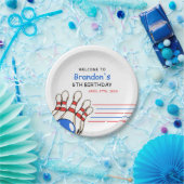 Playful Red & Blue Bowling Thema 6. Geburtstag Pappteller (Party)