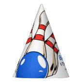 Playful Red & Blue Bowling Thema 6. Geburtstag Partyhütchen (Links)