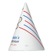 Playful Red & Blue Bowling Thema 6. Geburtstag Partyhütchen (Rechts)