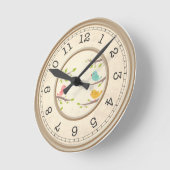 Playful Red Cat and Mouse Wall Clock - Artistic Runde Wanduhr (Winkel)
