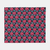 Playful Red Devil - Cartoon, Charakter, Rot, Kawai Fleecedecke (Vorderseite (Horizontal))