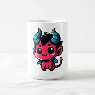 Playful Red Devil - Cartoon, Charakter, Rot, Kawai Kaffeetasse