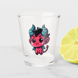 Playful Red Devil - Cartoon, Charakter, Rot, Kawai Schnapsglas