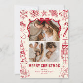 Playful Red Doodle 3 Foto Weihnachten (Vorderseite)
