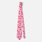 Playful Red Hearts Pastel Pink Krawatte (Vorderseite)