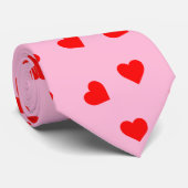 Playful Red Hearts Pastel Pink Krawatte (Gerollt)