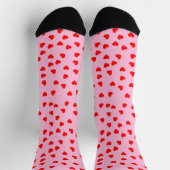 Playful Red Hearts Pastel Pink Socken (Oben)