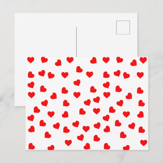 Playful Red Hearts Postkarte (Vorne/Hinten)