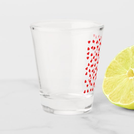 Playful Red Hearts Schnapsglas (Links)