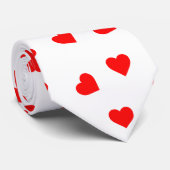 Playful Red Hearts White Krawatte (Gerollt)
