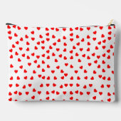 Playful Red Hearts White Zubehörtasche (Rückseite)