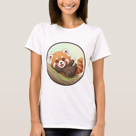Playful Red Panda Forest Tee (Vorderseite)