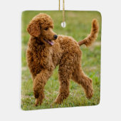 Playful Red Poodle Puppy Dog Keramikornament (Rechts)