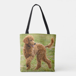 Playful Red Poodle Puppy Dog Tasche