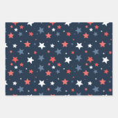 Playful Red White Blue Star Gift Wrap Geschenkpapier Set (Vorderseite 2)