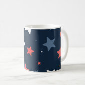 Playful Red White Blue Star Notebook Kaffeetasse (VorderseiteRechts)