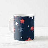 Playful Red White Blue Star Notebook Kaffeetasse (Vorderseite Links)