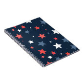 Playful Red White Blue Star Notebook Notizblock (Rechte Seite)