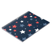 Playful Red White Blue Star Notebook Notizblock (Linke Seite)