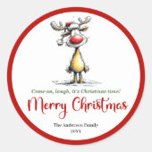 Playful reindeer quirky holiday sticker design (Vorderseite)