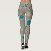 Playful Retro Large Molecules Universe Blue Grau Leggings (Rückseite)