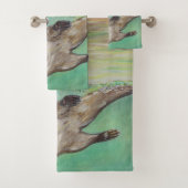 Playful River Otter Painting Badhandtuch Set (Insitu)