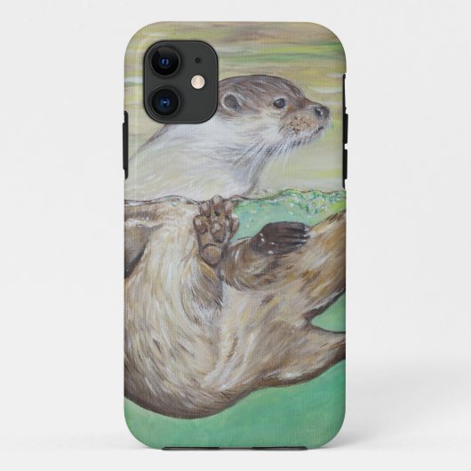 Playful River Otter Painting Case-Mate iPhone Hülle (Rückseite)