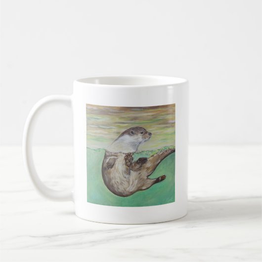 Playful River Otter Painting Kaffeetasse (Links)