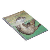 Playful River Otter Painting Notizblock (Rechte Seite)