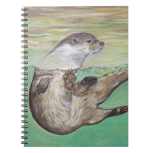 Playful River Otter Painting Notizblock (Vorderseite)