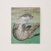 Playful River Otter Painting Puzzle (Vertikal)