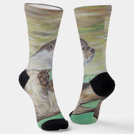 Playful River Otter Painting Socken (Gewinkelt)