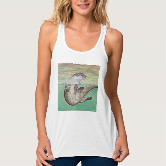 Playful River Otter Painting Tank Top (Vorderseite)