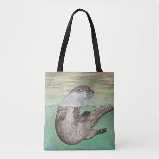 Playful River Otter Painting Tasche (Vorderseite)