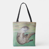 Playful River Otter Painting Tasche (Rückseite)